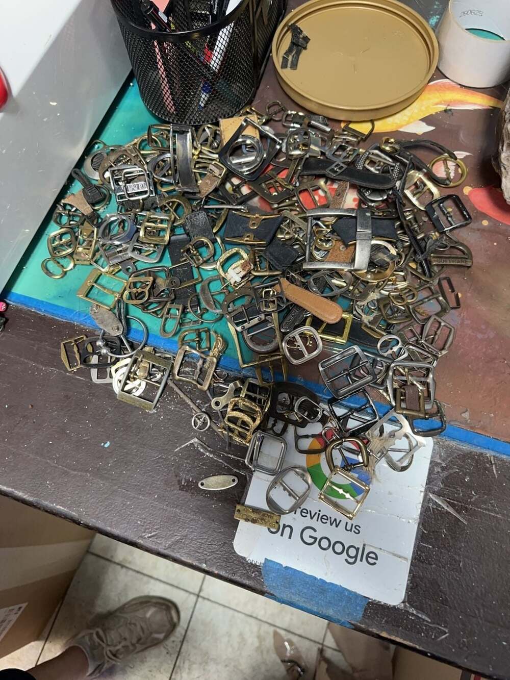 Assorted Vintage Belt Buckles and Hardware Lot